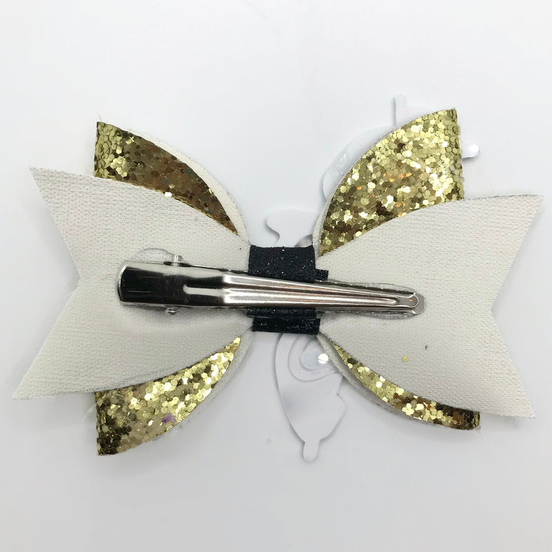 Gold Sparkle Ballerina Hair Clip Bow