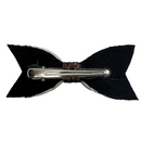 White & Brown Sparkle Football Hair Clip Bow